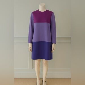 Yves Saint Laurent purple long sleeve dress